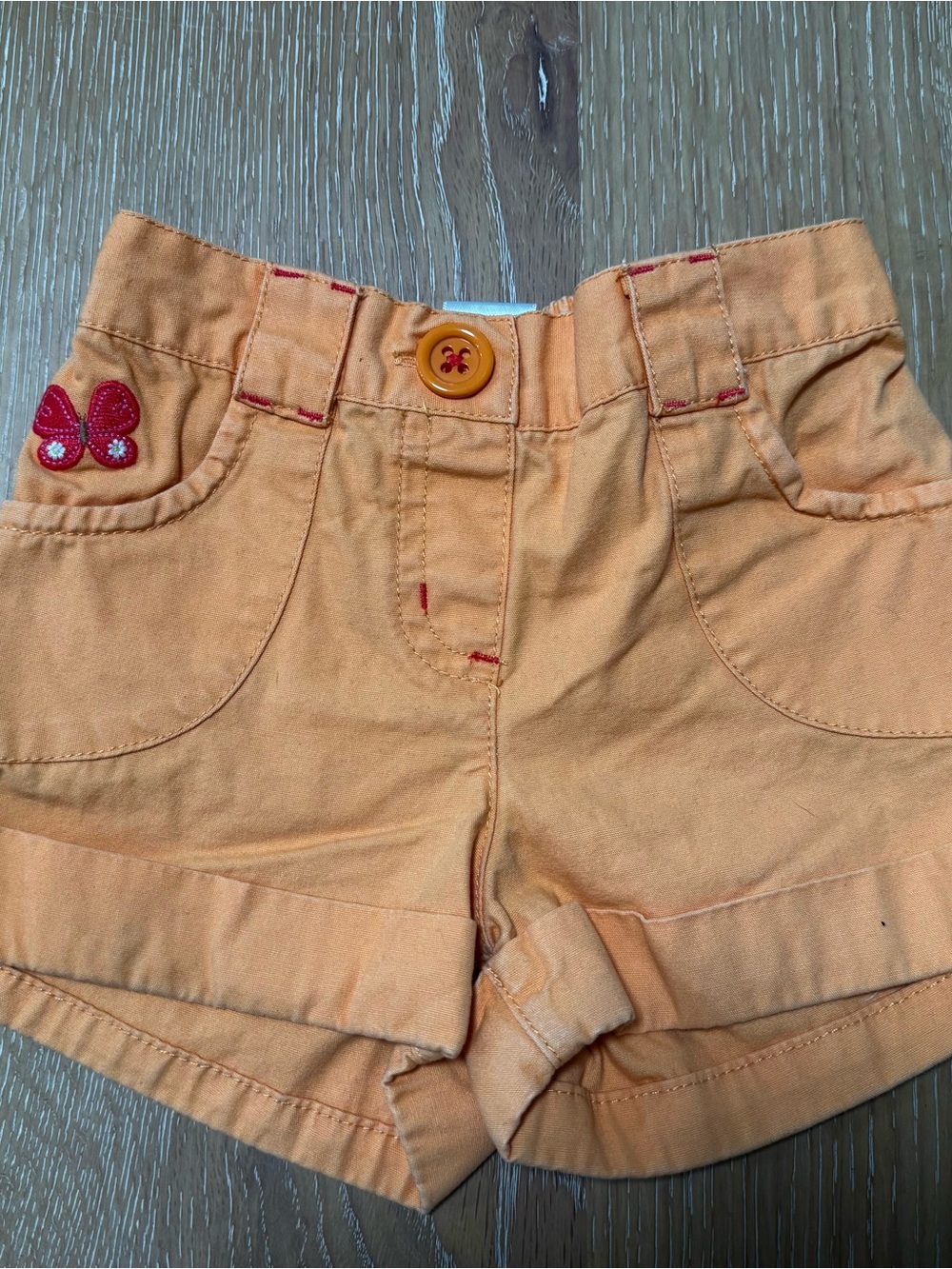 GYMBOREE Girls' Orange Butterfly-Accent Shorts SIZE 18-24 mo